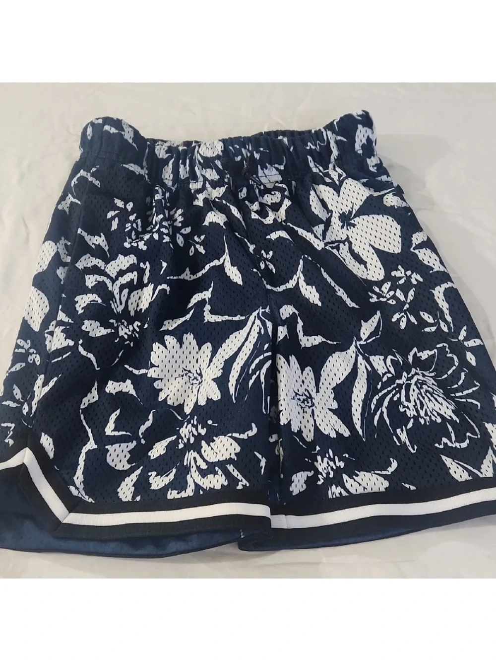 Old Navy Navy and White Floral Mesh Shorts
